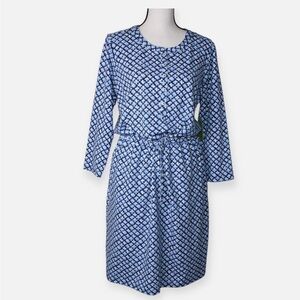 Lands End Women’s size S 6-8 floral button front dress with 3/4 sleeves
